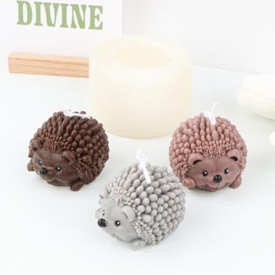 3D-Silikon-Kerzenform mit süßem Igel, DIY-Cartoon-Tier, Seife, Harz, Gipsform, Schokoladen-, Süßigkeiten- und Eisherstellungsset, Heimdekor, Geschenk