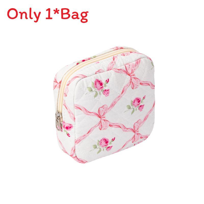 Cotton Feminine Hygiene Pad Storage Bag Large Capacity Breathable Womens Travel Organizer For Daily Use