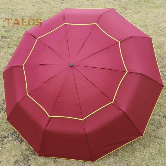 Parapluie pliant extra large à double auvent, protection UV et coupe-vent avec bandes réfléchissantes, 10 baleines, imperméable, pour le soleil et la pluie