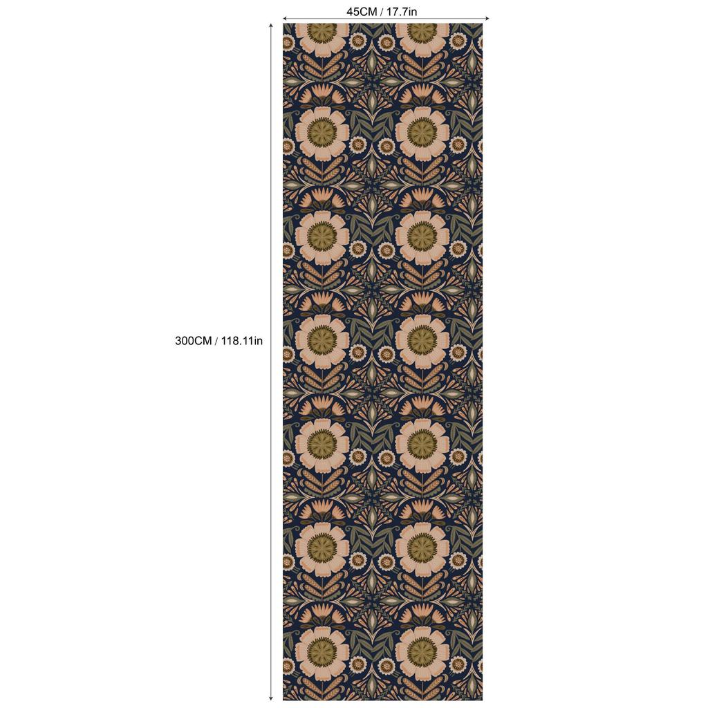 Vintage Peel and Stick Wallpaper Boho Floral Wall Paper Stick on Door Cabinet Bathroom Contact Paper for Bedroom