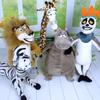 6 Pcs/set  Animation Film Madagascar Plush Toys Cartoon Lion Giraffe Penguin Zebra Hippo Lemur Dolls Kids Baby Birthday Gifts