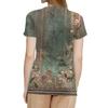 Women's Pocket Floral Print Summer Short Sleeved Round Neck Casual Loose T-shirt Top