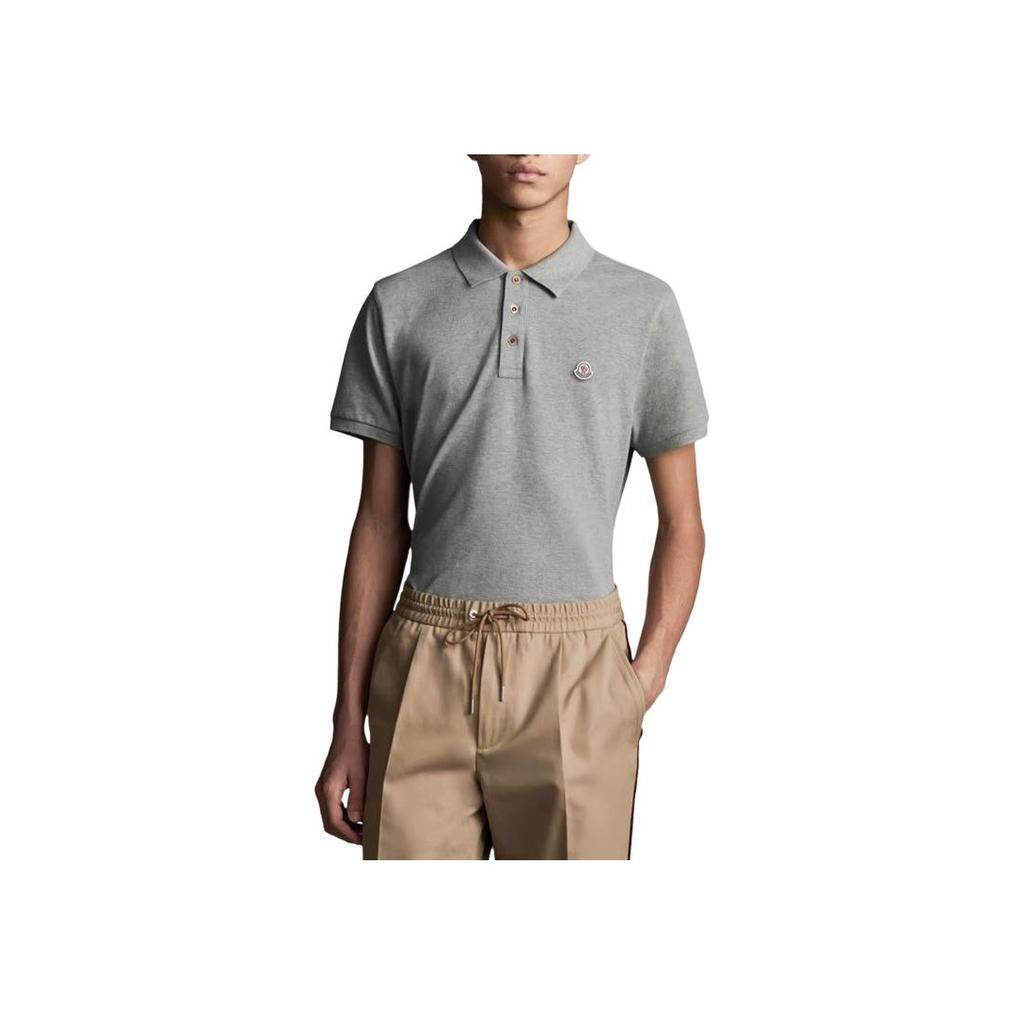 Moncler SS25 Logo Patch Short Sleeve Polo Shirt Men Polo Shirts Gray K1-091-8A00030-84556-984