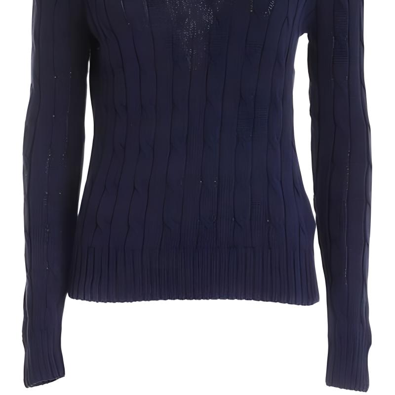 Polo Ralph Lauren Solid Slim Fit Sweater Women Sweater Blue 211580008-007