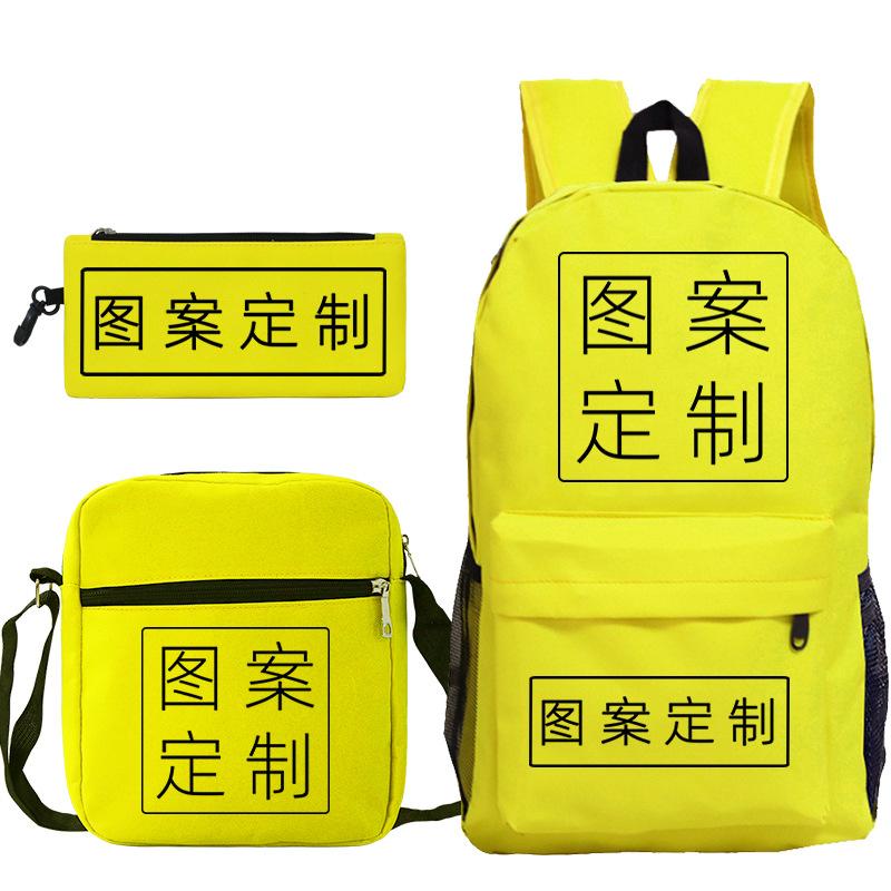 Student Schoolbag Making Oxford Cloth Backpack Shoulder Bag Pencil Bag Combination Three-Piece Set