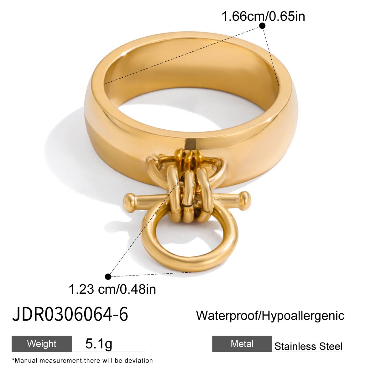 Youthway Minimalistische Cirkel Hanger Vingerringen Voor Vrouwen Verguld Roestvrij Staal Ringen Eenvoudige Mode Sieraden Cadeau white