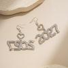 Elegant 2027 Digital Earrings Rhinestone Stud Earrings Jewelry Happy New Year Earrings  Party