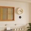 Cute Round Wall Clock with Cats Pattern Dial Silent Pendulum Clock Mute Clock for Kids Room Bedroom Living Room Home Decor Gifts