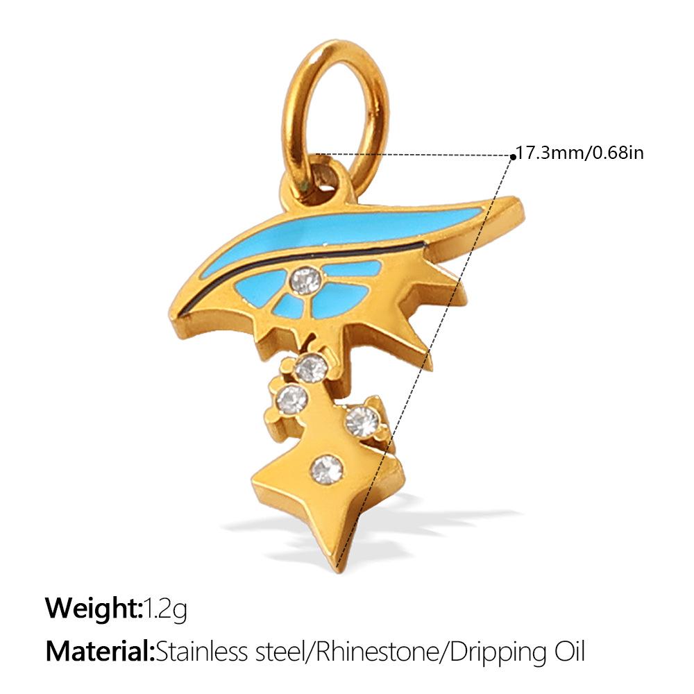 Niche Gold Star Moon Sun Planet Pendant Fashion Versatile Oil Drip Diamond Personalized Accessories