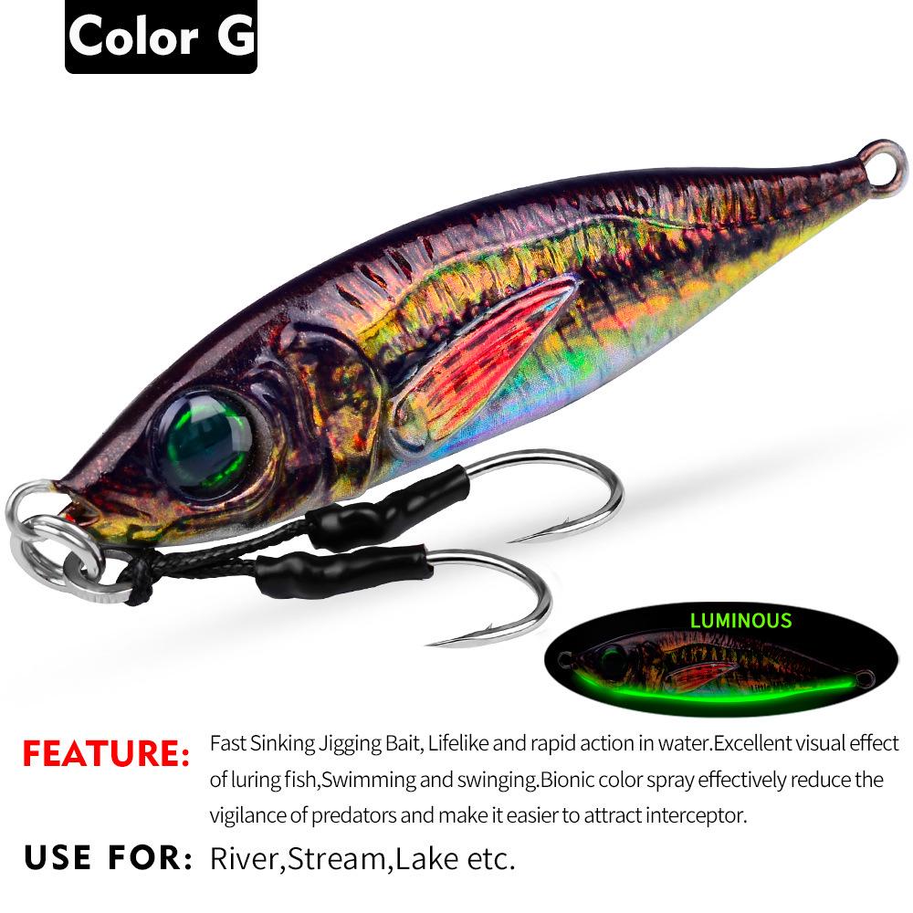 3D Printed Bionic Lure: Iron Plate Fishing Lure 7-200g for Freshwater and Saltwater, Ideal for Asp and Bass.