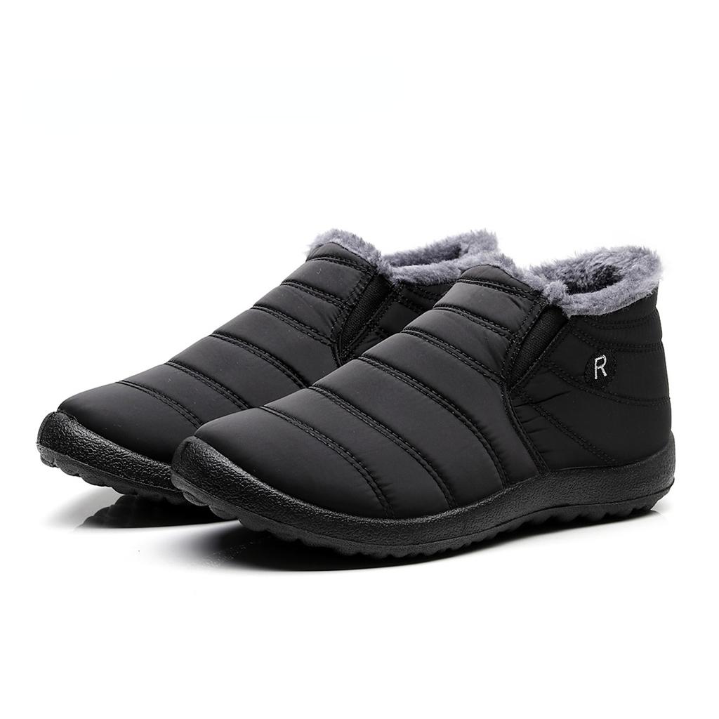 Men Snow Boots Ankle Boots Winter Boots Unisex Couples Newest Solid Color Plush Inside Anti Skid Bottom Warm Waterproof Ski Shoes