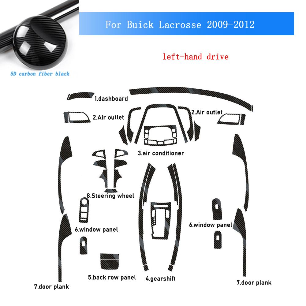 Carbon Fiber For Buick Lacrosse 2009-2012 Car Film Interior Sticker Center Console Gear Dashboard Air Door Handle Lift Panel