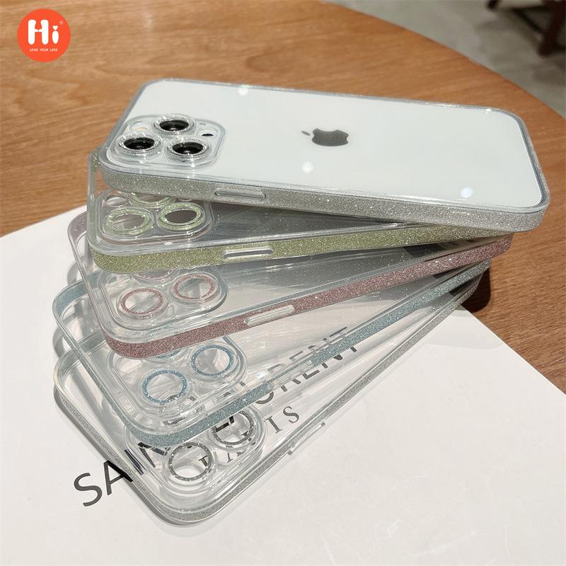 

Блестящая оправа линзы подходит для стеклянного чехла для мобильного телефона iPhone13, прозрачного жесткого чехла для iPhone12/14Pro Max.