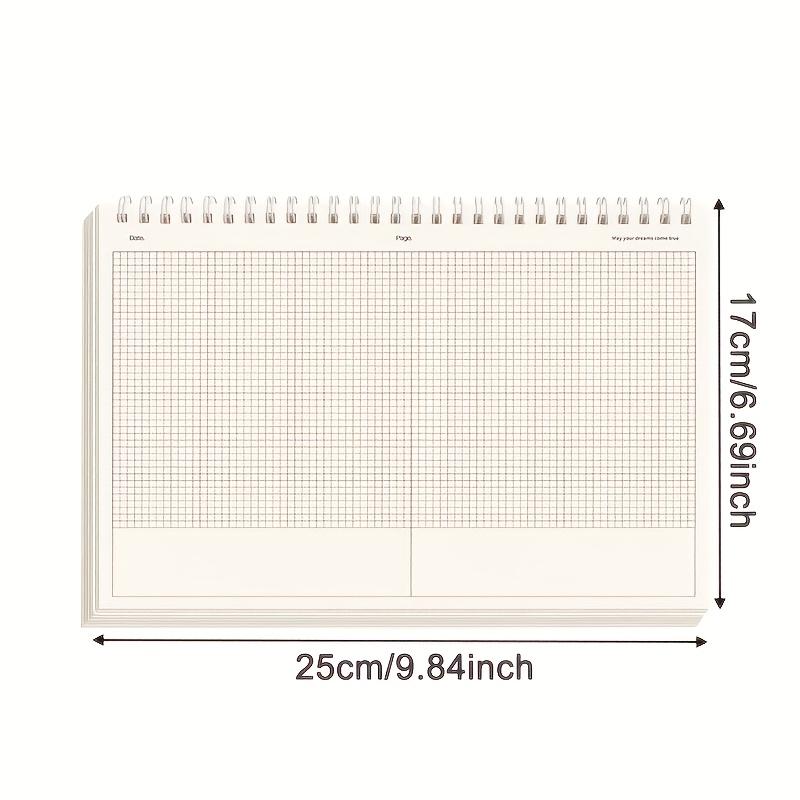 B5 Top Spiral Notebook Thickened Grid Lined Journal Student Sectioned Study Note Book for Exam Preparation