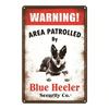 Blue Heeler Security Vintage Metal Sign 8x12 Inch Wall Art Rustic Iron Plaque HD Print Home Decor