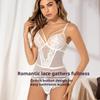 French Sexy Lace Bodysuit Gathered Breathable Women's Bra Plus Size Bra