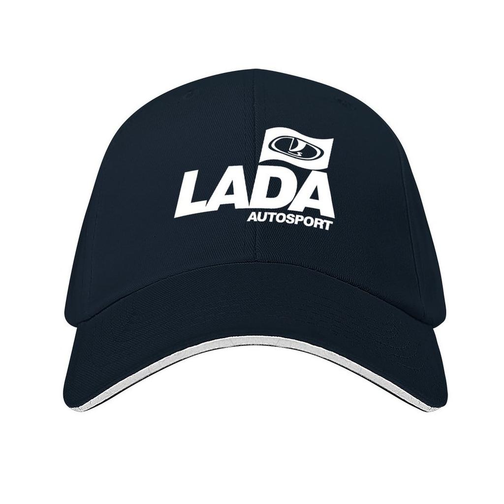 Lada Autosport with flag logo white Baseball Cap Mountaineering Fishing cap Brand Man cap Funny hats Women Mens