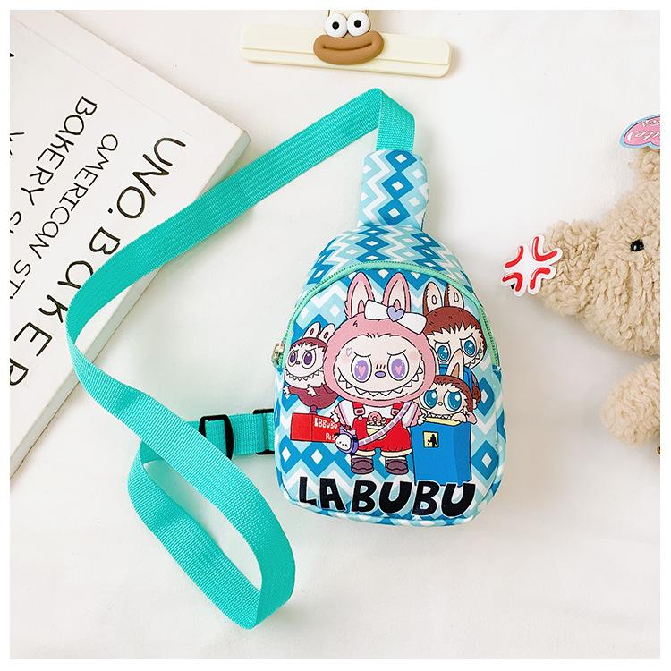 School Bag Labubu Children's Bag Love Cartoon Chest Bag Change Small Bag One Shoulder Oblique