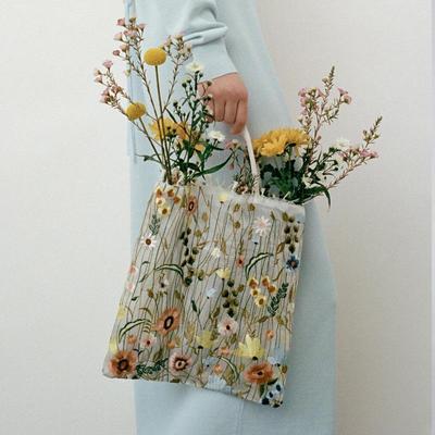 Moda Dantel Tasarım Omuz Çantası Kadın Büyük Kapasiteli Çanta Çanta Kadın Rahat Seyahat Işlemeli Çiçek Alışveriş Tote