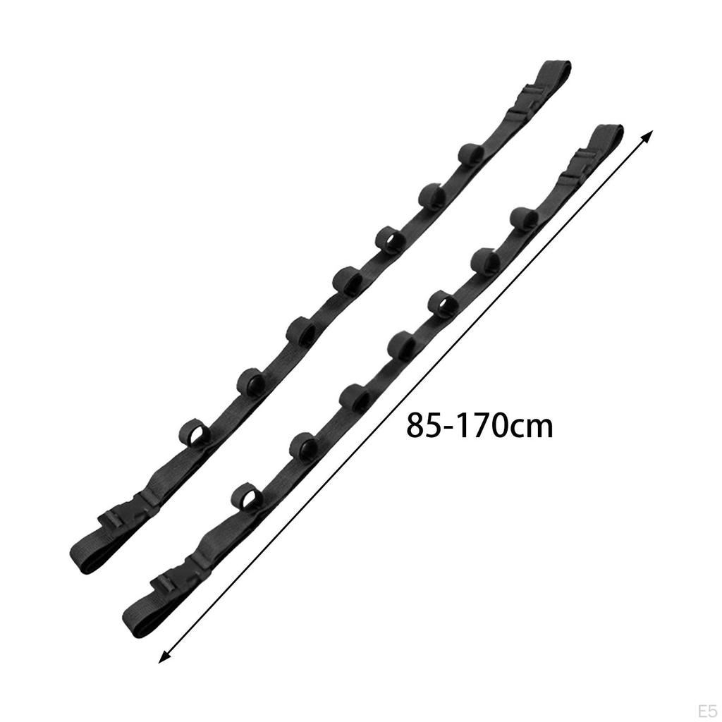 2 Delar 7 Spön Kapacitet Bil Fiskespöhållare Remmar Bälte Spö Takräcke