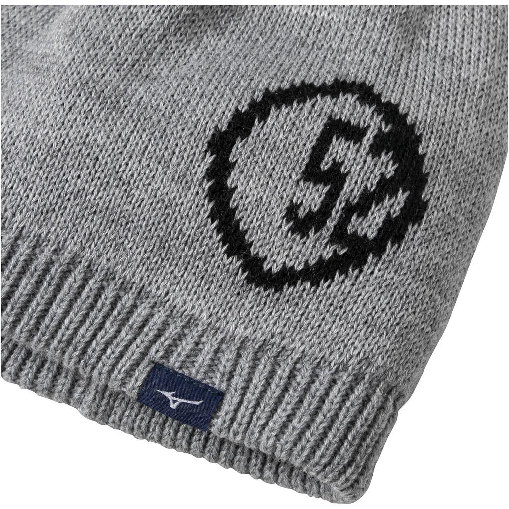 Mizuno Breath Thermo Single Knit Cap 52 Logo Beanie, Heather Gray, Free (55–59 Cm)