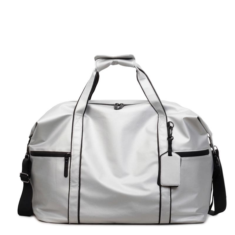 

Large capacity short-distance business trip commuter travel bag women s light hand-held waterproof duffle bag one-shoulder maternity bag gym bag серебряный