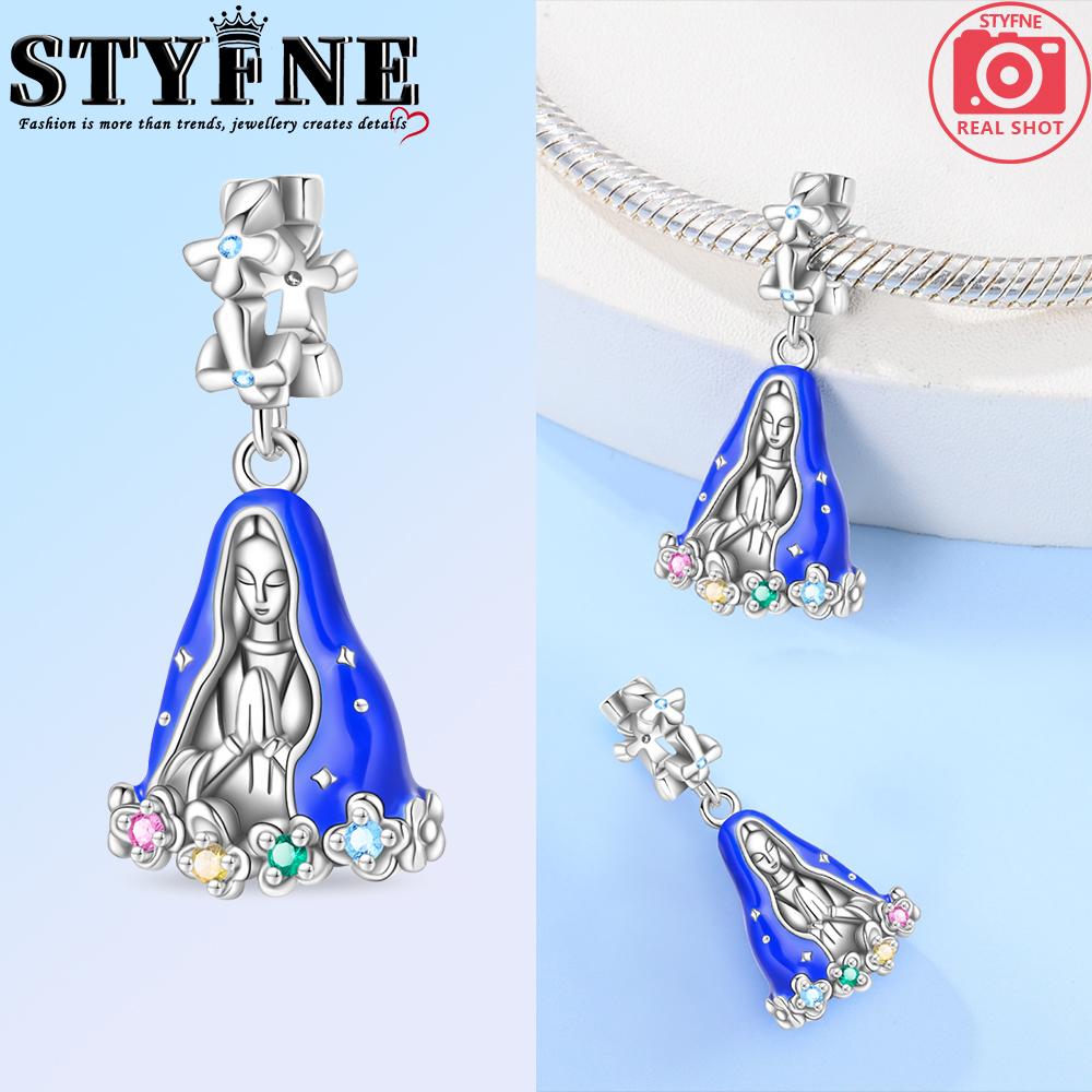 Copper Nossa Senhora Aparecida Dangle Cross Charms Pendants Fit Original Bracelets Diy Jewelry For Women