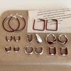 Ancola Red Drip Oil Geometric Metal Stud Earrings - Women's Unique Fashion Statement