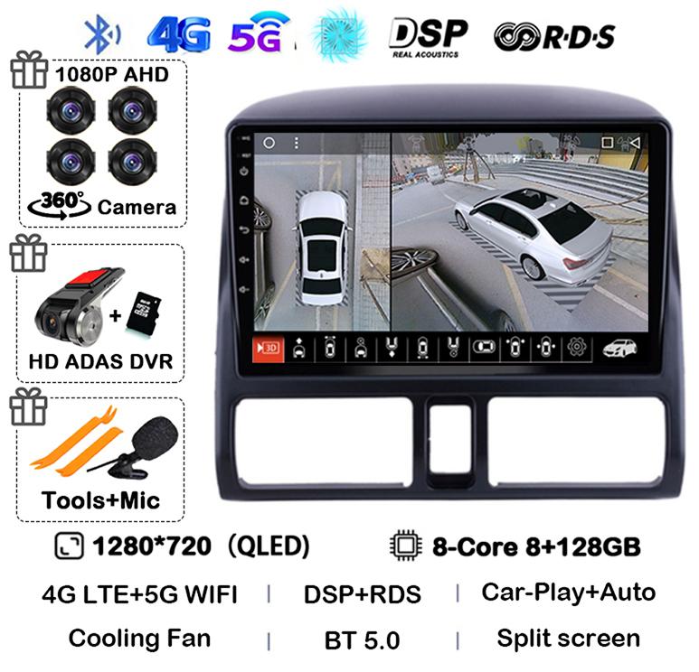 Android 14 Carplay Auto Car Radio For Honda CR-V CRV 2 2001-2006 Stereo GPS Multimedia Video Player WIFI+4G Head Unit Audio DSP