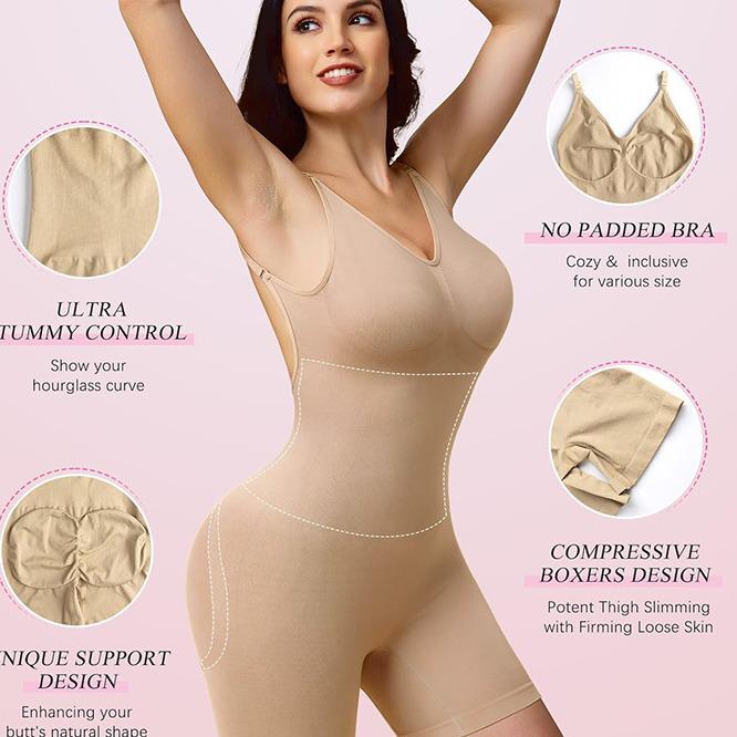 Women's Seamless Shaping Garment: Plus Size Waist-Cinching, Abdomen-Binding, Hip-Lifting Boxer Tights with Stylish Revealing Back