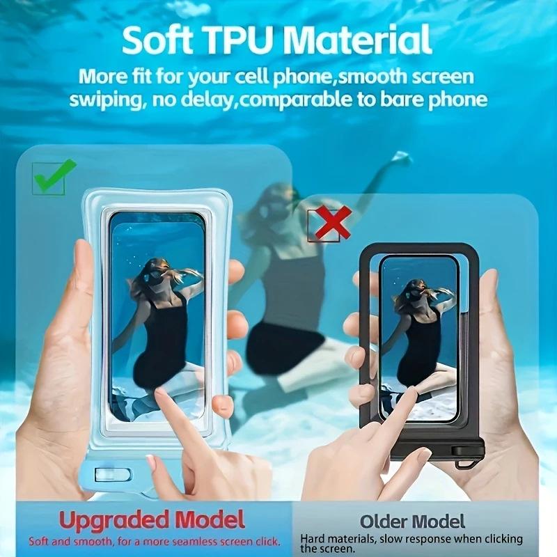 8-Level Waterproof Touchscreen Phone Pouch - Protective Cover for Swimming & Rafting