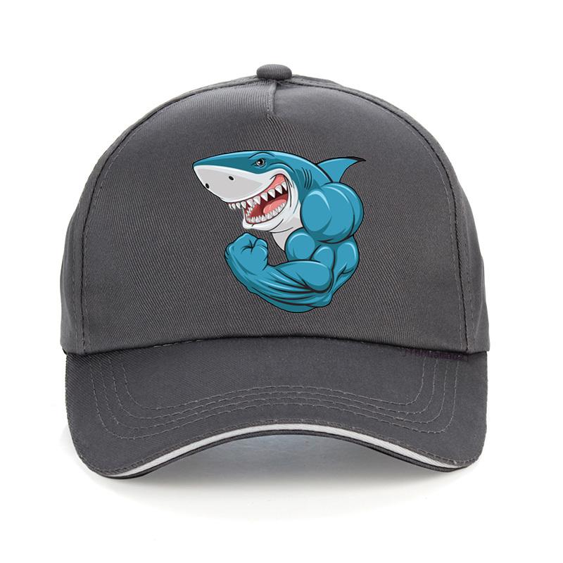Cartoon Muscle Sharks Baseball Cap Fashion Boxer Motion Cap Adjustable Dad Hat Hip Hop Snapback Hats