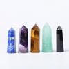 Hexagonal Crystal Column Ornament: Polished Semi-Precious Stone in Various Materials