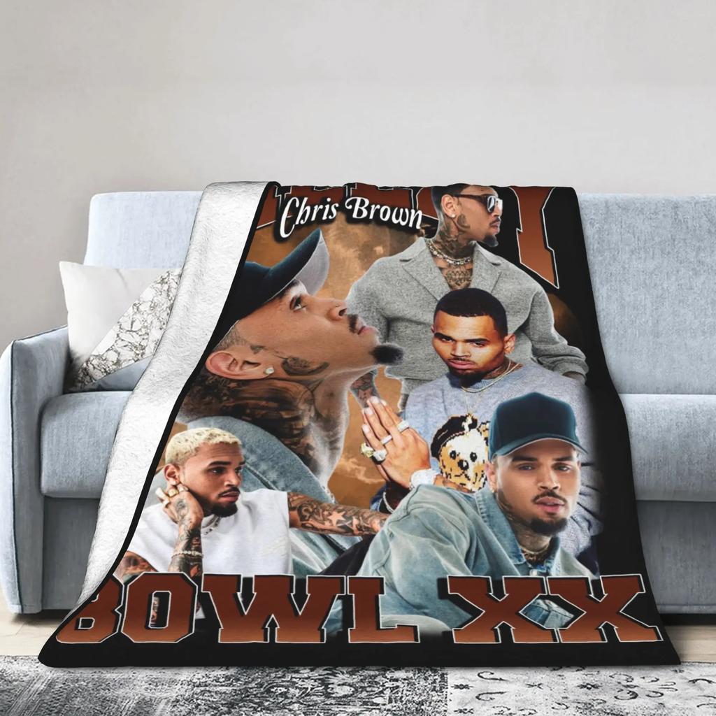 Chris Brown Qualitäts Weiche Warme Decke für Kinder Winter Heimdeko Street Trend Tagesdecke Gemütliche Decke für Wohnzimmer Bett