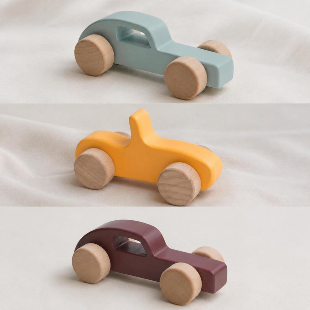 Wooden Toy Car Educational Inertia-Driven Hands-on for Children Aged