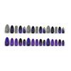 Purple And Black Venom Spider Almond Wear Nails Gothic Dark Halloween Manicure Black And White Swirl Stripes Fake Nails