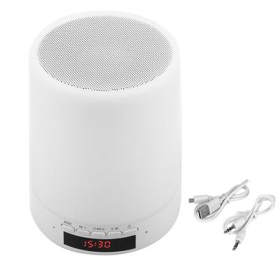 Bluetooth Speaker Night Light Touching Change Color LED Lamp Smart Alarm Clock MP3 Player