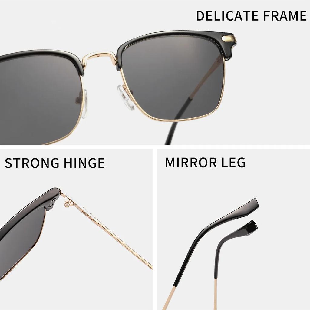 Brand New High Quality Square Sunglasses Men Europe and US Popular Business Eyebrow Classes Sun Glasses for Male