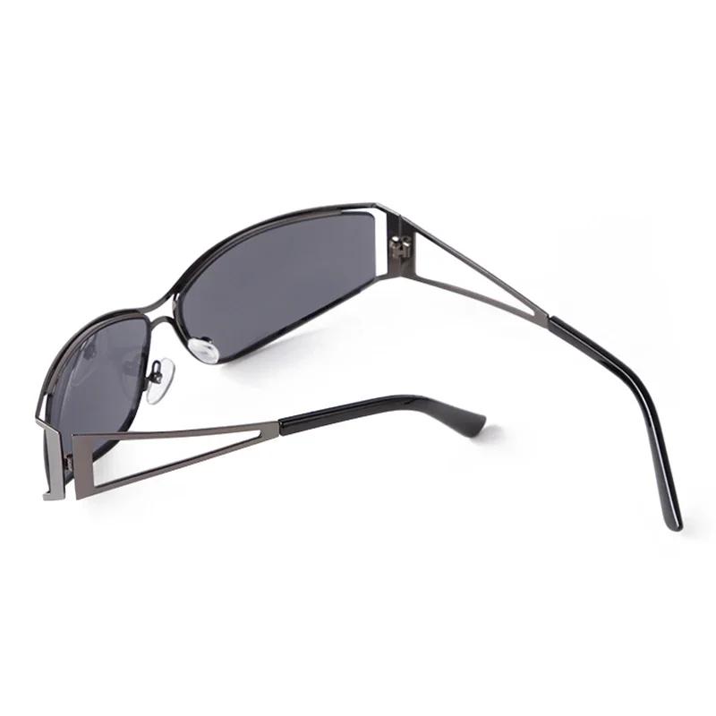 Laurinny Trendy Pink Metal Frame Rectangle Sunglasses Men Women Brand Designer Steampunk  Sun Glasses Shades Eyewear Female