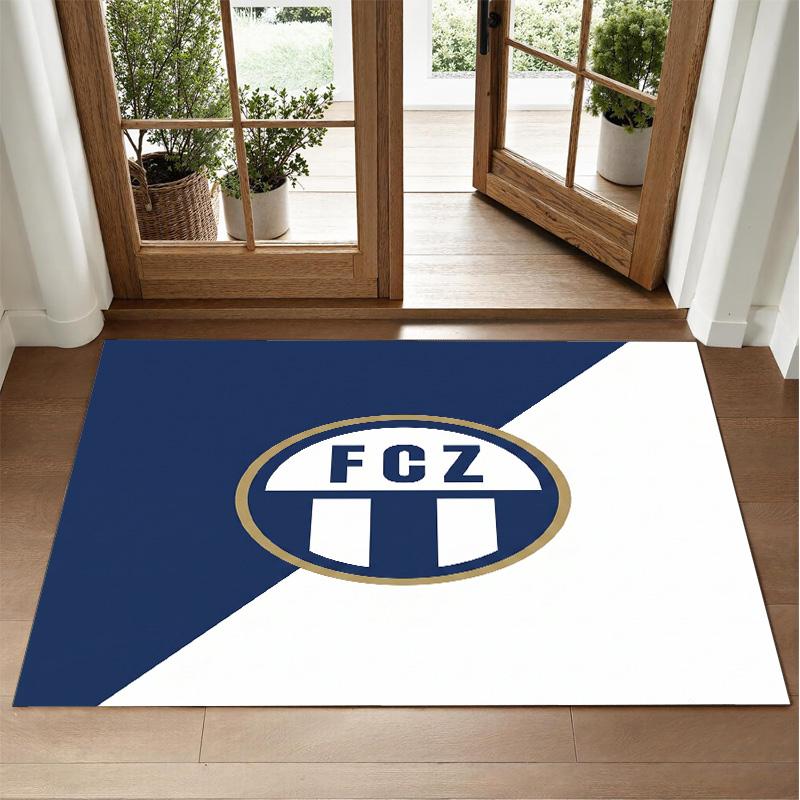FC Zürich Design Crystal Velvet Rug Soft Decorative Mat for Bedroom Entrance