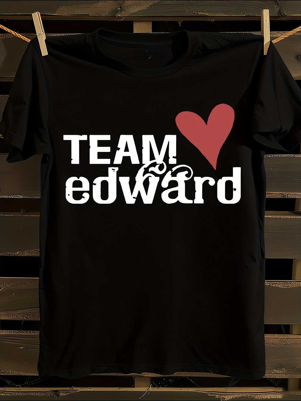 

& WoTeam Edward Graphic T-Shirt Mens Tshirt Womens Tshirts with Letters Print Short Sleeves T-Shirt Casual Street Tee Shirt Top M