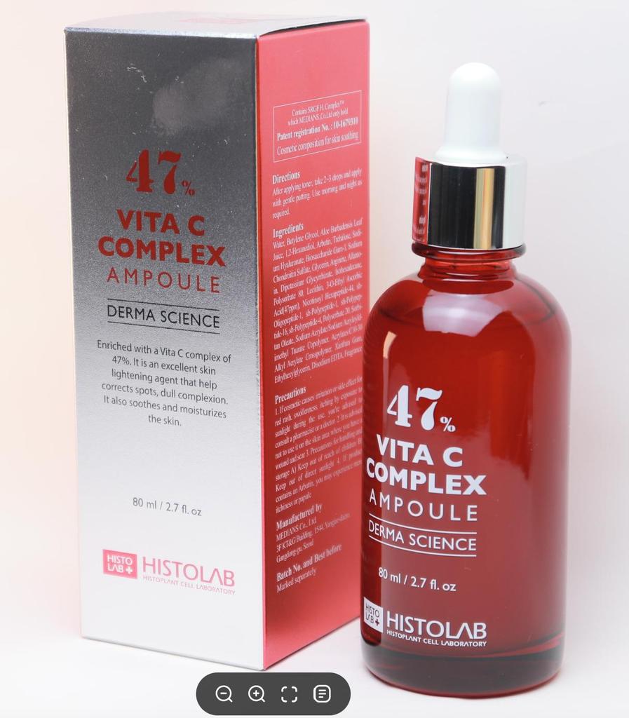 HISTOLAB Vita C Komplex Ampulle 47 Aufhellende & Feuchtigkeitsspendende Hauttonpflege 80ml