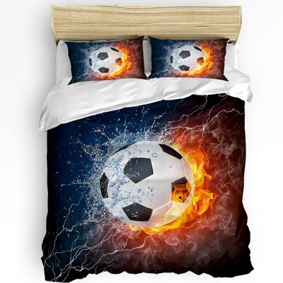 Copripiumino e Federe con Stampa Schizzo Rete da Calcio Comfort Tessile per la Casa Coperta Trapuntata per Ragazzo Bambino Adolescente Ragazza Set Biancheria da Letto 3 Pezzi