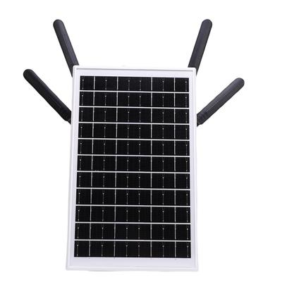 Routeur Modem 4G LTE 12W Alimenté par Solaire 300Mbps Répéteur WiFi 6 Solaire avec Emplacement Carte SIM Batterie 18000 mAh Portée 150M Étanche IP66