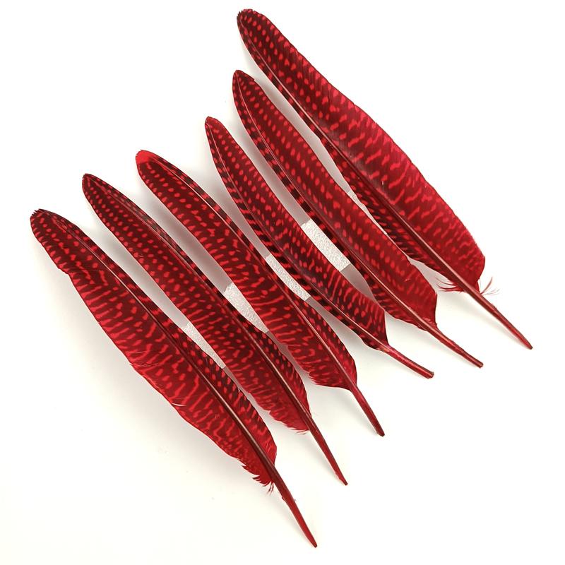 10Pcs/Lot 15-20cm Pheasant Feathers for Crafts Polka Dot Guinea Hen Flank Pearl Feather Headdress DIY Wedding Party Decoration