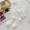 Simple Pearl Knee High Socks Cotton Calf Socks Sweet Knee High Stockings Lolitas Princess Socks for Womens Girls Gifts