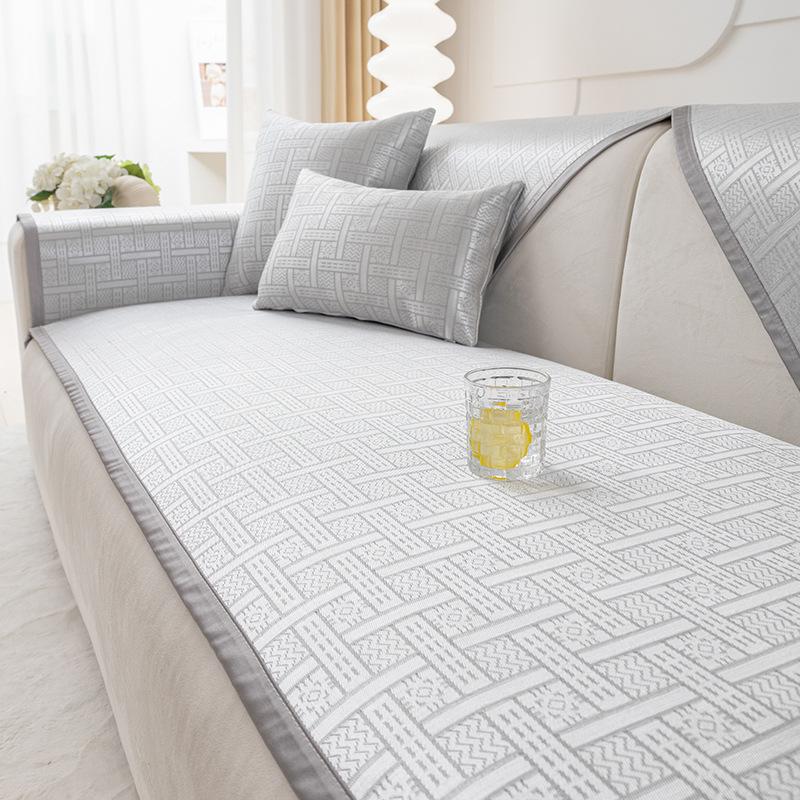 Sofa Cushion Summer Ice Silk Summer Mat Cushion Non-Slip Leather Sofa Cover Summer Rattan Mat Ice Pad Cover Cloth Single Piece