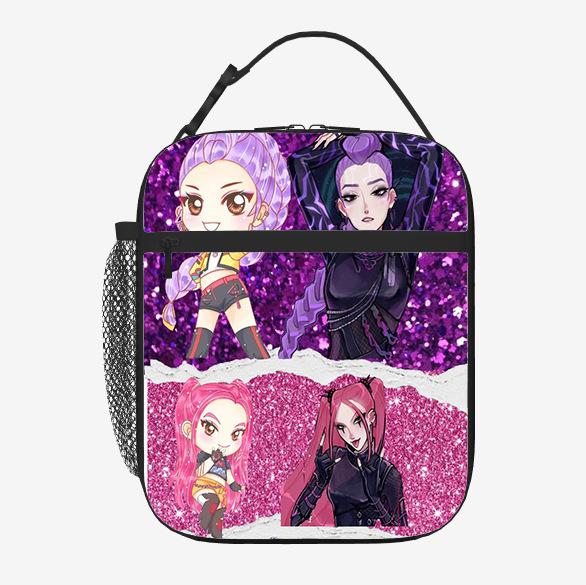 Elementary School Student Card Kpop Demon Hunter Thermal Insulation Bag Portable Outdoor Picnic Bag Children'S Lunch Box Bag Lunch Bag