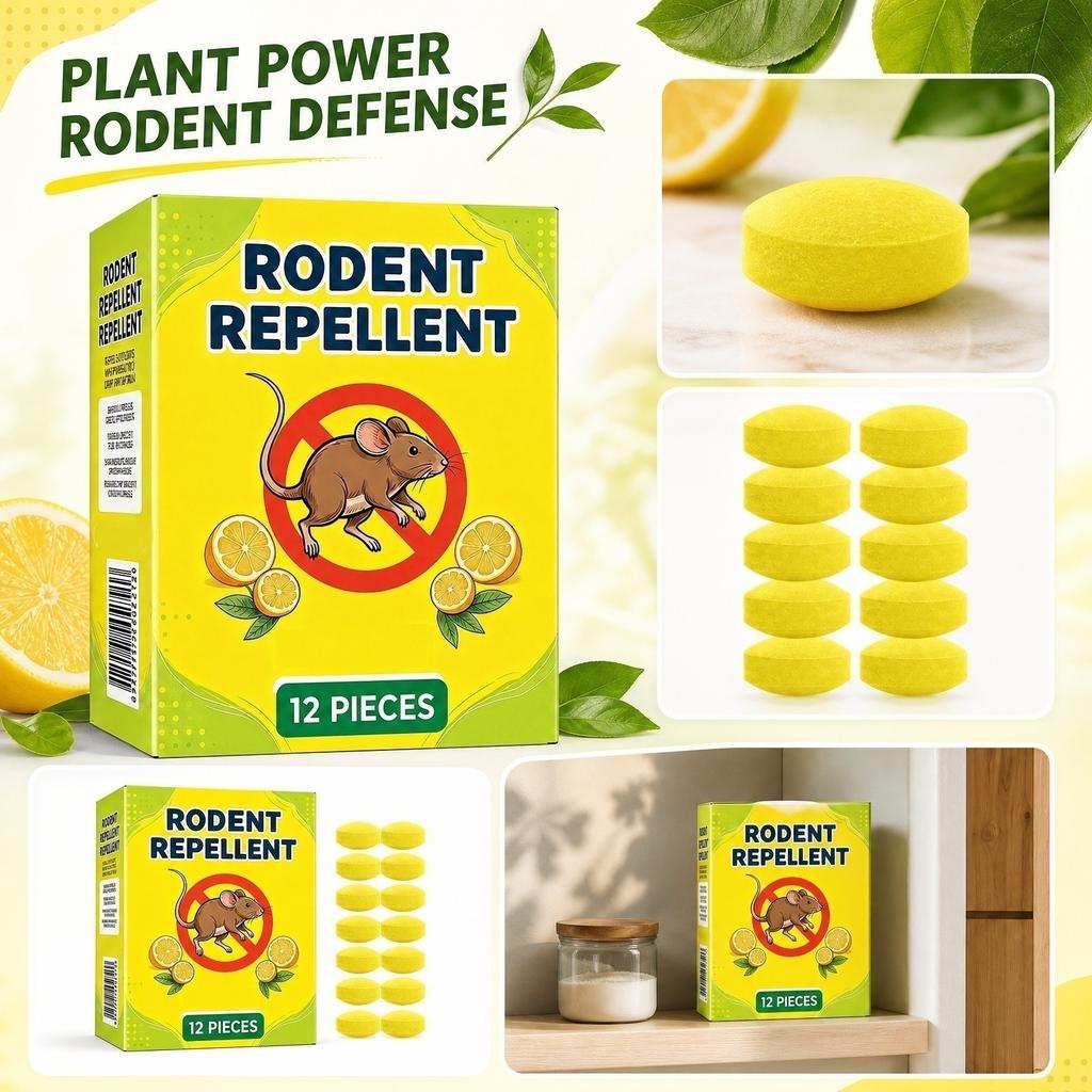 Rodent Repellent 12 Pieces Natural Plant-Based Formula Safe for Indoor Use Long-Lasting Effectiveness Easy To Place In Various Locations