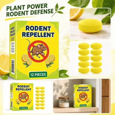 Rodent Repellent 12 Pieces Natural Plant-Based Formula Safe for Indoor Use Long-Lasting Effectiveness Easy To Place In Various Locations